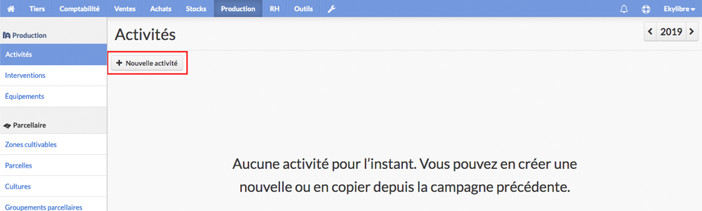 Nouvelle activités