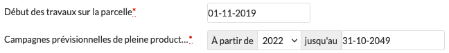 Édition parcelle