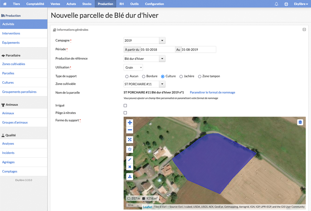 Exemple de zone découpée
