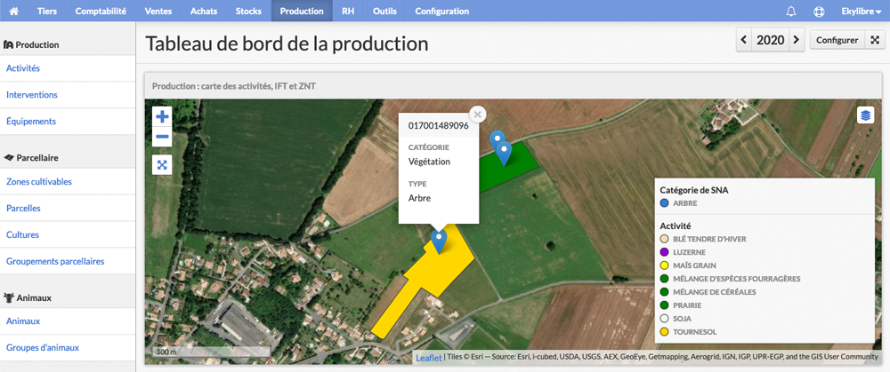 Vue carte et SNA