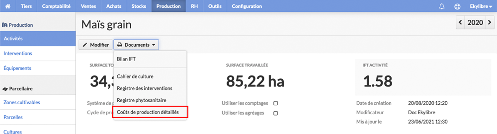 Sélection activité