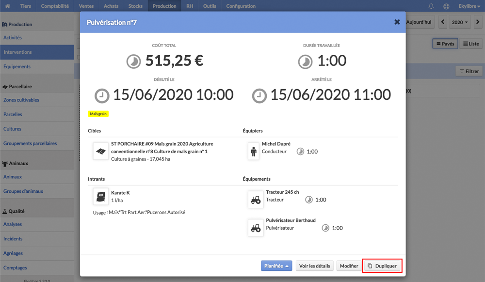 Vue intervention