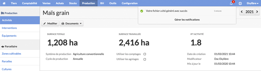 Édition bilan IFT