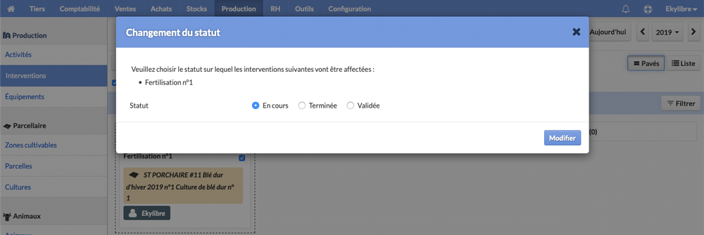 Liste des interventions