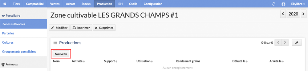 Liste des productions