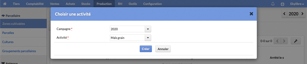 Création nouvelle parcelle