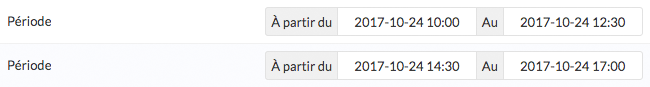 Périodes d'intervention