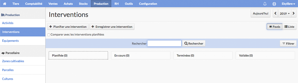 Liste des interventions