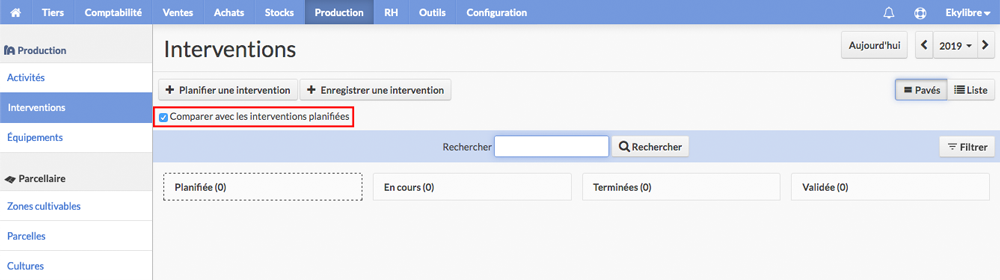 Liste des interventions