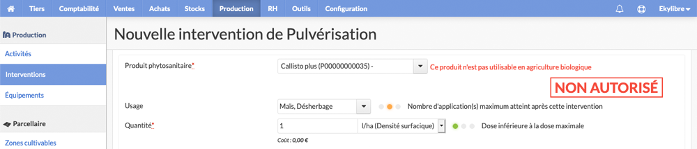 Produit non utilisable