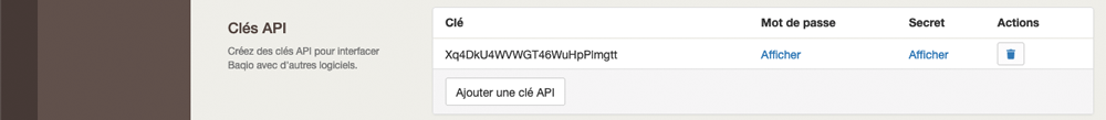 Clé API