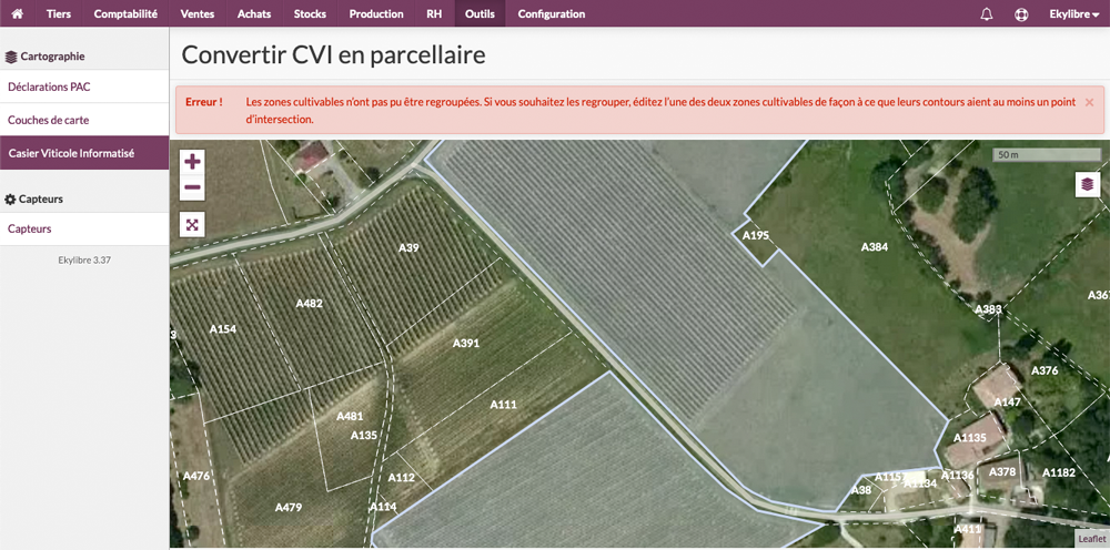Pas de chevauchement des zones