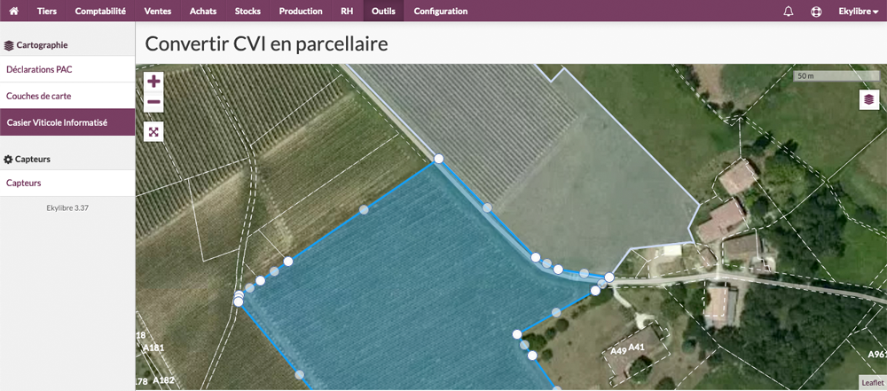Modification d'une zone