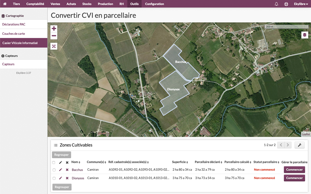 Zones renommées