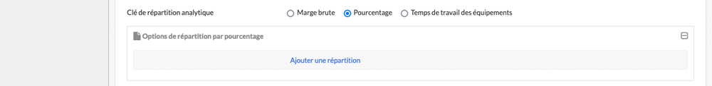 Sélection répartition par pourcentage