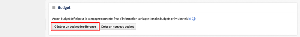 Créer le budget