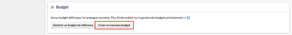 Créer le budget