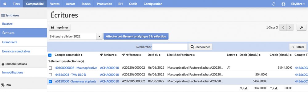 Sélection activité