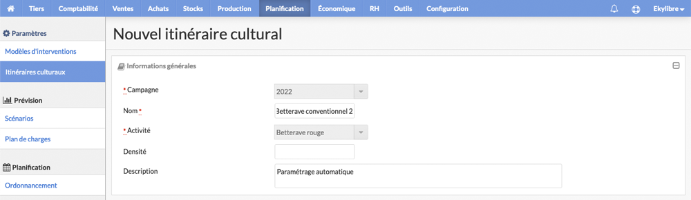 Modification itinéraire