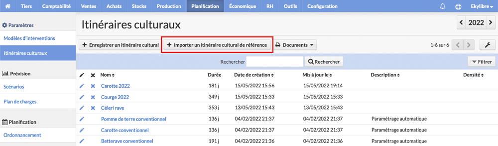 Import itinéraire