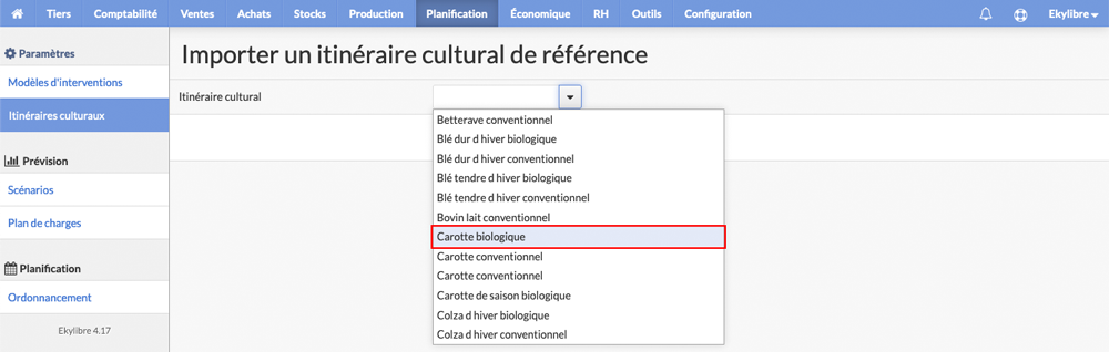 Import itinéraire