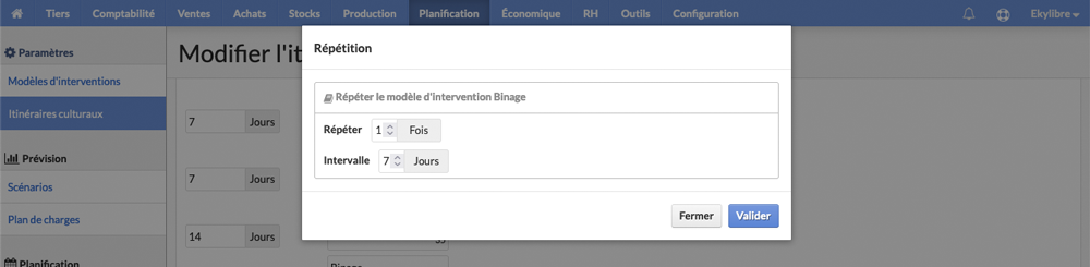 Répétition intervention