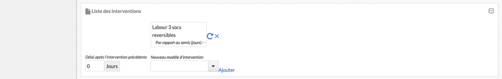 Sélection modèle d'intervention