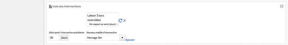 Sélection modèle d'intervention